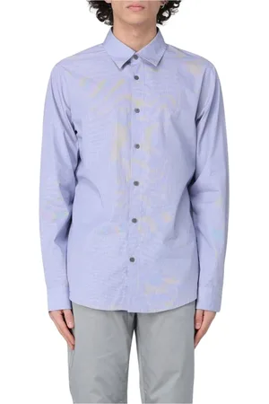 Armani Exchange Homme, Chemises, Bleu, Taille: S Chemise Bleue Tissée Élégante Confortable Polyvalente