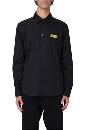 VERSACE Homme, Chemises, Noir, Taille: XL Chemise Noire Élégante à Boutons