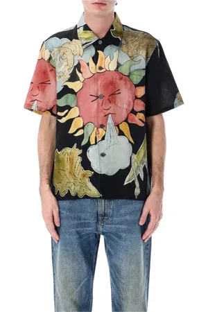 OUR LEGACY Homme, Chemises, Multicolore, Taille: S Chemise Box en Lin-Coton avec Imprimé Solar Power