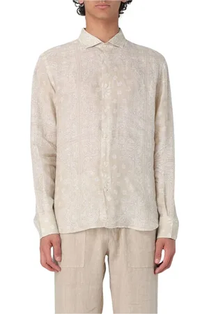 MC2 SAINT BARTH Homme, Chemises, , Taille: 2XL Chemise en Lin à Motif de Corde