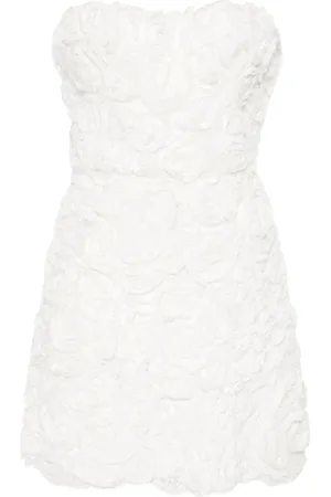 ERMANNO SCERVINO Femme, Robes, Blanc, Taille: 36 FR Robe Bustier en Dentelle Florale