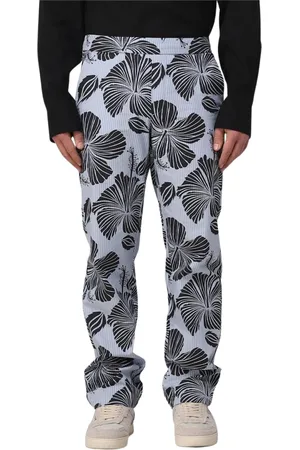 Msgm Homme, Pantalons, Noir, Taille: M Pantalon Hibiscus Print Élégant