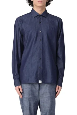 Peuterey Homme, Chemises, Bleu, Taille: L Chemise en Denim Bleu pour Homme