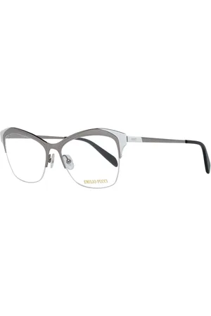 Emilio Pucci Femme, Accessoires, Gris, Taille: ONE Size Montures Optiques Argent Femmes Demi-Cerclées