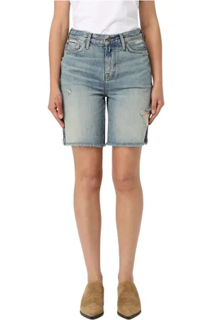7 for all Mankind Femme, Shorts, Bleu, Taille: W28 Shorts en Denim Déchiré