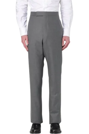 Thom Browne Homme, Pantalons, Gris, Taille: 2XL Pantalon Gris Straight-Leg