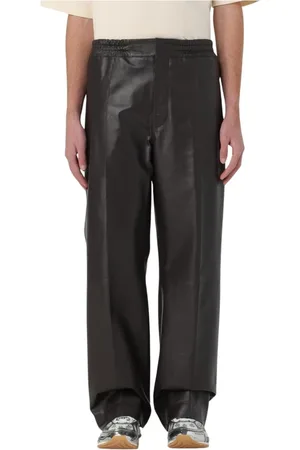 Bottega Veneta Homme, Pantalons, Brun, Taille: S Pantalon Large en Cuir Marron