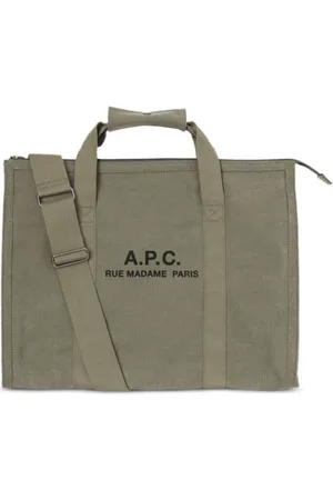 A.P.C. Homme, Sacs, Brun, Taille: ONE Size Sac Fourre-Tout en Toile Vert Kaki