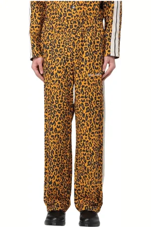 Palm Angels Homme, Pantalons, Brun, Taille: L Pantalon Casual Léopard Imprimé Élégant