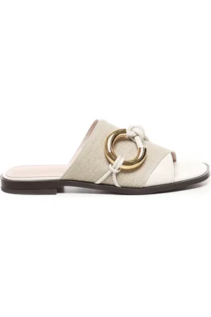 Coccinelle Femme, Chaussures, , Taille: 38 EU Sandales Beiges avec Détail Métallique