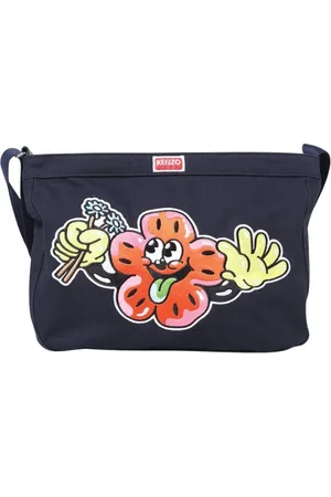 Kenzo Femme, Sacs, Bleu, Taille: ONE Size Sac Bandoulière en Toile Graphique Bleue