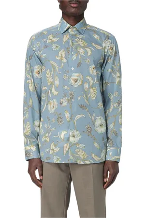 Etro Homme, Chemises, Bleu, Taille: M Chemise Bleue à Fleurs
