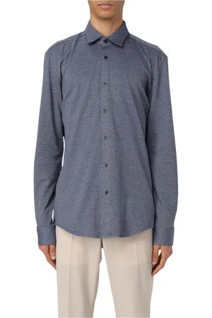 HUGO BOSS Homme, Chemises, Bleu, Taille: M Chemise à manches longues imprimée bleue élégante
