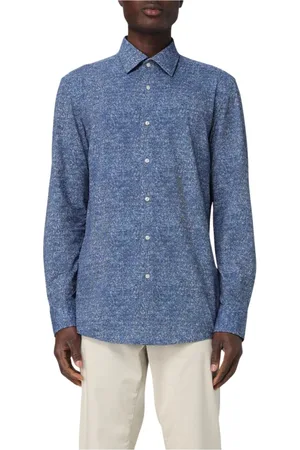 HUGO BOSS Homme, Chemises, Bleu, Taille: 3XL Chemise Imprimée Bleue pour Homme