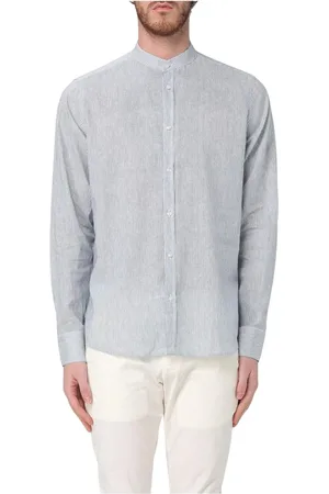 Manuel Ritz Homme, Chemises, Bleu, Taille: XL Chemise à Rayures Col Mandarin
