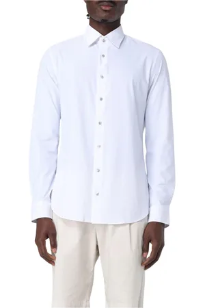 Michael Kors Homme, Chemises, Blanc, Taille: L Chemise Blanche à Col Boutonné