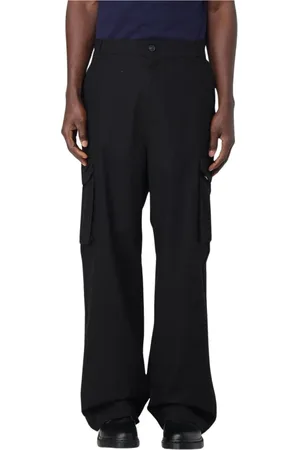 Daily paper Homme, Pantalons, Noir, Taille: S Pantalon Noir Droit avec Passants pour Ceinture