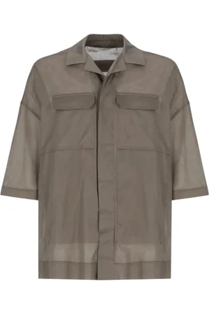 Rick Owens Homme, Chemises, Brun, Taille: XL Chemise marron à manches courtes élégante homme