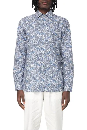 Etro Homme, Chemises, Bleu, Taille: 4XL Chemise Bleue à Imprimé Paisley
