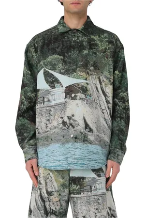 Msgm Homme, Chemises, Multicolore, Taille: M Chemise Imprimée Paysage Coloré