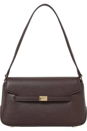 Elisabetta Franchi Femme, Sacs, Brun, Taille: ONE Size Sac à bandoulière en cuir noir