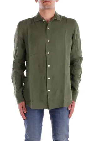 MC2 SAINT BARTH Homme, Chemises, Vert, Taille: M Chemise Militaire en Lin