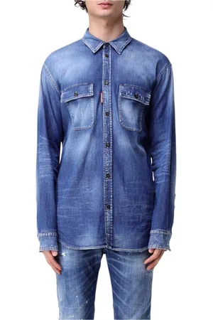 Dsquared2 Homme, Chemises, Bleu, Taille: M Chemise Denim Classique Manches Longues