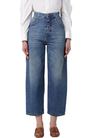 Maison Margiela Femme, Jeans, Bleu, Taille: W27 Jeans à jambe large et boutonnière stylée