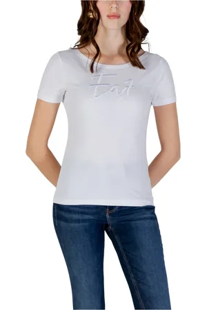 EA7 Femme, Tops, Blanc, Taille: 36 FR T-shirt moderne à manches courtes pour femmes