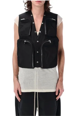 Rick Owens Homme, Vestes, Noir, Taille: L Gilet sans Manches