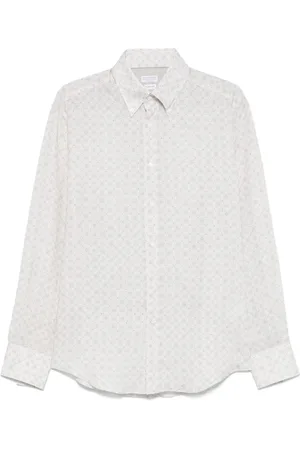 Brunello Cucinelli Homme, Chemises, Gris, Taille: L Chemise en lin grise pour homme