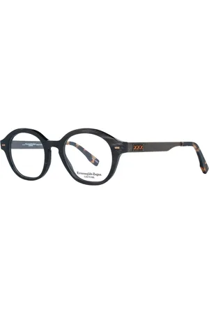Ermenegildo Zegna Homme, Accessoires, Noir, Taille: ONE Size Lunettes Optiques Rondes Marron