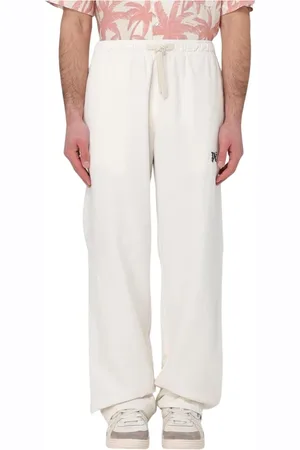 Palm Angels Homme, Pantalons, Blanc, Taille: M Pantalon en Coton Style Urbain