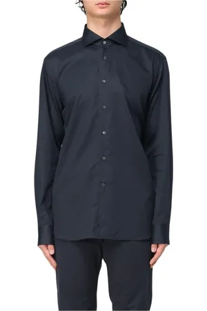 corneliani Homme, Chemises, Noir, Taille: XL Chemise Slim Fit Bleue