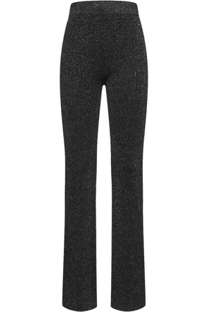 GCDS Femme, Pantalons, Noir, Taille: 38 FR Pantalon Noir en Viscose et Lurex