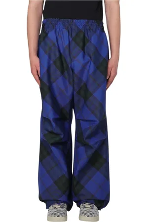 Burberry Homme, Pantalons, Bleu, Taille: L Pantalon Plaid RelaxedFit Bleu