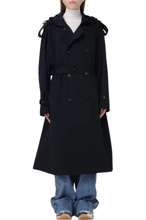 Bottega Veneta Femme, Manteaux, Bleu, Taille: 36 FR Trench Bleu à Capuche