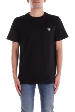 Fred Perry Homme, Tops, Noir, Taille: XL Noir Logo Front T-shirts et Polos
