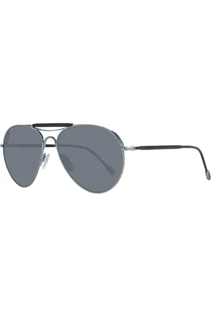 Ermenegildo Zegna Homme, Accessoires, Noir, Taille: ONE Size Lunettes de Soleil Aviateur Or Verres Dégradés