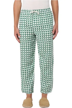 PENINSULA Homme, Pantalons, Vert, Taille: M Pantalon Imprimé Géométrique Confortable et Élégant