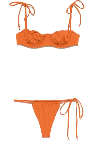 The Attico Femme, Maillots de bain, , Taille: 38 FR Maillot de Bain Citrouille avec Bas à Nouer sur le Côté