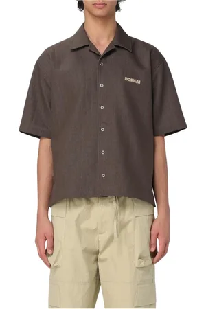 BONSAI Homme, Chemises, Brun, Taille: M Chemise marron à manches courtes