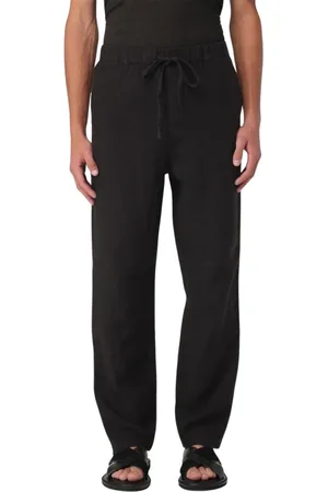 120% Lino Homme, Pantalons, Noir, Taille: S Pantalon Casual en Lin Noir