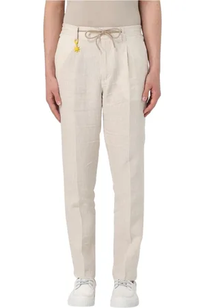 Manuel Ritz Homme, Pantalons, , Taille: XL Pantalon Casual en Lin Bleu