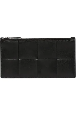 Bottega Veneta Homme, Accessoires, Noir, Taille: ONE Size Portefeuille en Cuir Noir à Fermeture Éclair
