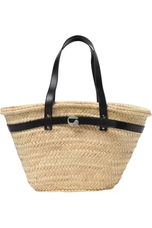 COPERNI Femme, Sacs, , Taille: ONE Size Sac Fourre-tout en Rafia avec Bordure en Cuir