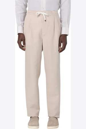 Brunello Cucinelli Homme, Pantalons, , Taille: M Pantalon en Laine Bleu Artisanat Élégant