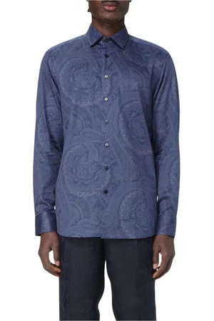Etro Homme, Chemises, Bleu, Taille: L Chemise Bleue à Imprimé Paisley
