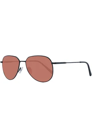 Serengeti Unisex, Accessoires, Noir, Taille: ONE Size Lunettes de soleil rondes noires avec verres orange