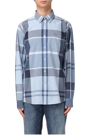 Barbour Homme, Chemises, Multicolore, Taille: L Chemise à Carreaux à Manches Longues en Violet